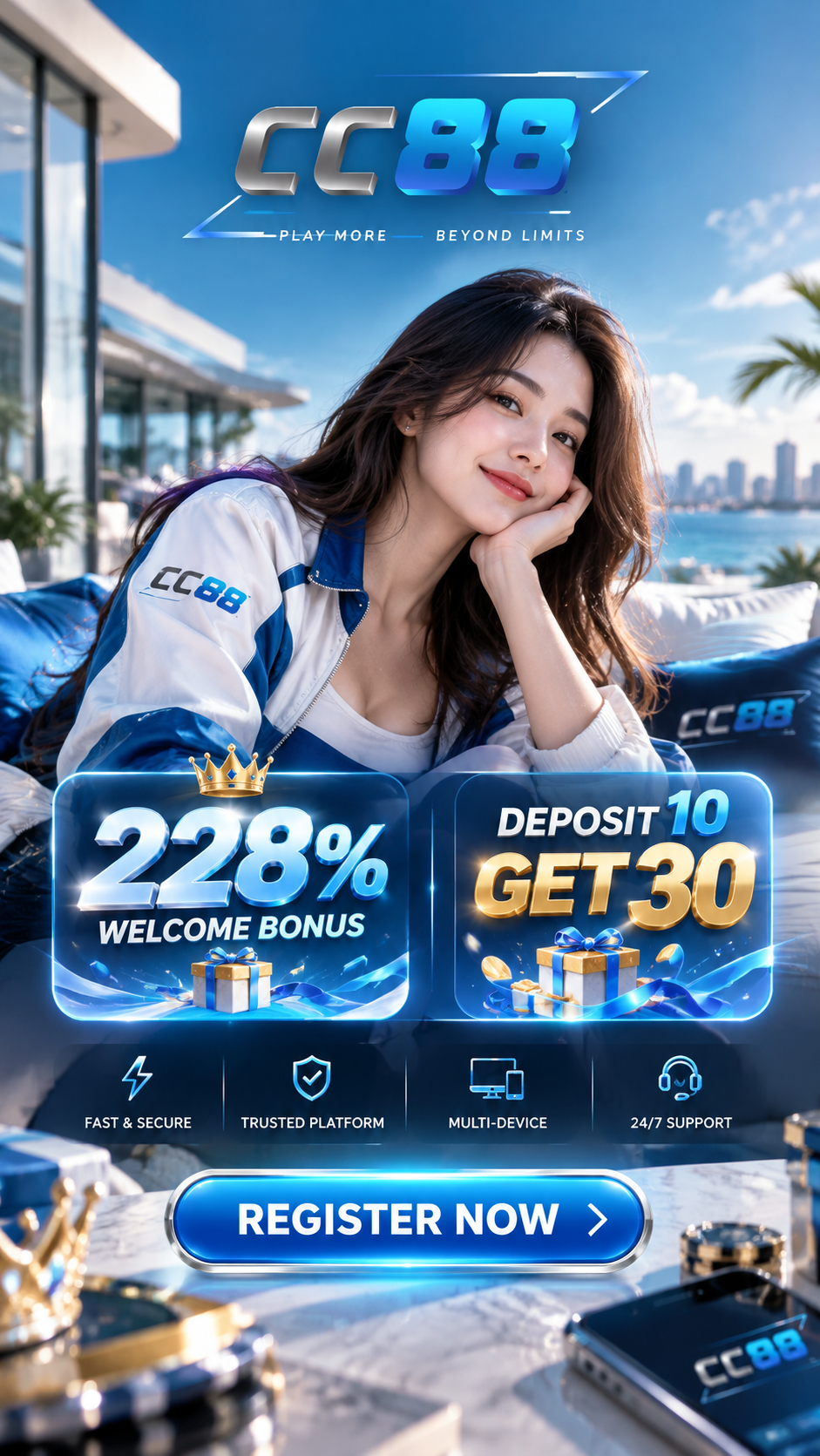 CC88 welcome promotion, register now